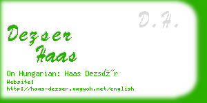 dezser haas business card